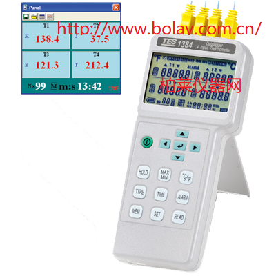 泰仕TES-1384四通道溫度計+記錄器TE